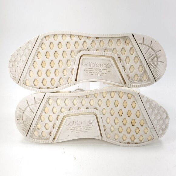 Adidas NMD R1 Athletic Lace Up Training Shoe Womens Size 7.5 B37650 White Gold - Picture 7 of 9